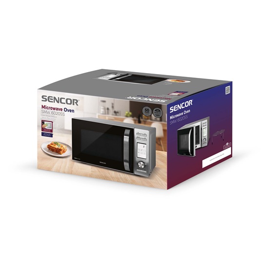 Sencor SMW 6020SS mikrohullámú sütő grill funkcióval, 20L, inox