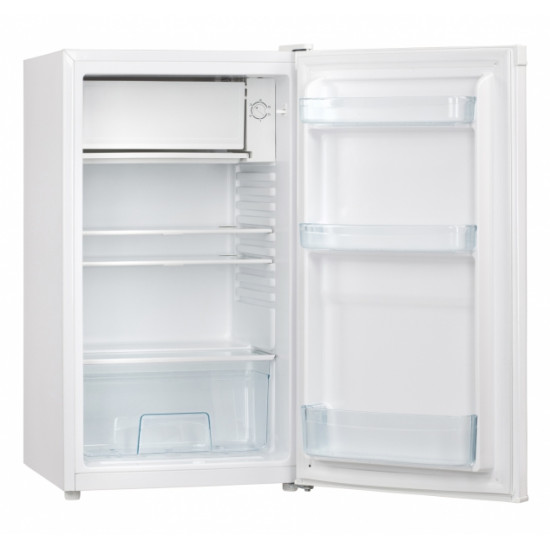 MPM egyajtós hűtőszekrény fagyasztórekesszel MPM-99-CJ-09/AA 89L+10L, 2 üvegpolc + 1 polc a zöldségtartó felett,84x48x50cm
