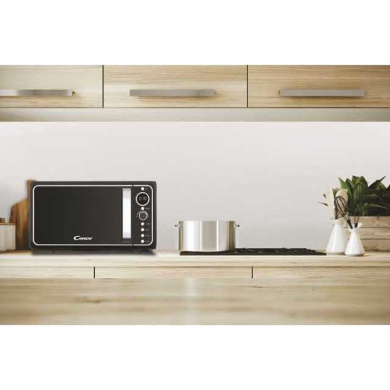 Candy DIVO G25CMB retro mikrohullámú sütő crisp funkcióval, fekete szín