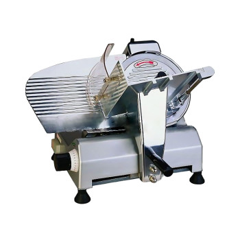 FERRARA HS-12W Felvágott szeletelő eloxált aluminiumból, Pontosan szabályozható szeletvastagság, vízálló kapcsoló, a motor hűtő ventilátoros 60x49x46 mm