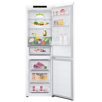 LG GBV3100CSW alulfagyasztós kombinált hűtőszekrény DoorCooling+™ technológia, 344L kapacitás, Smart Inverter Kompresszor, 186cm magas 