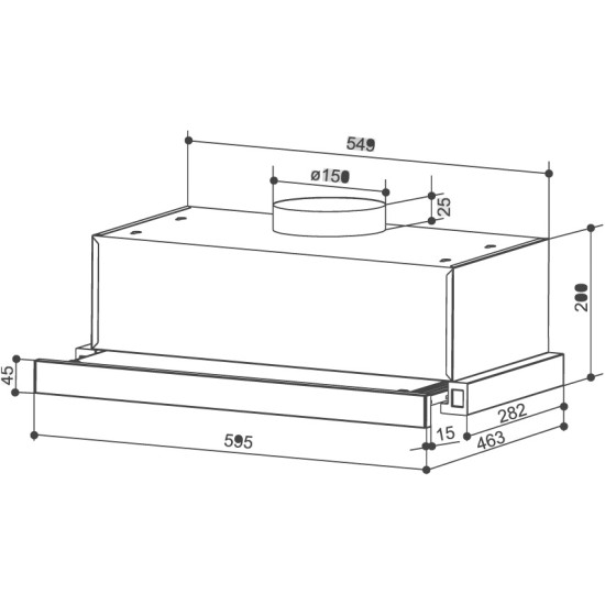 Faber TLSC X A60 2LS beépíthető teleszkópos kihúzható elszívó 305.0569.214