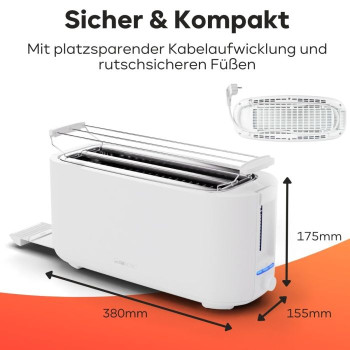 Clatronic TA3802 4 szeletes hosszú nyílású kenyérpirító