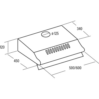 CATA P-3050 WH/L fehér 50cm konyhai elszívó mosható fém zsírszűrővel P3050WHL