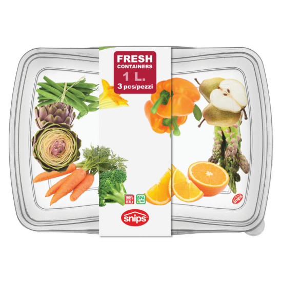 Snips 055010 Frissentartó doboz 3 darab, mikróba és fagyasztóba is tehető