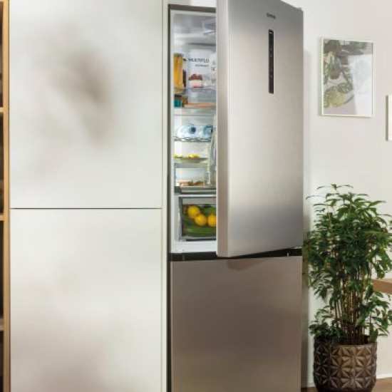 Gorenje NRK6202AXL4 No Frost inox kombinált hűtőszekrény, 235/96L, 60x59.2x200 cm