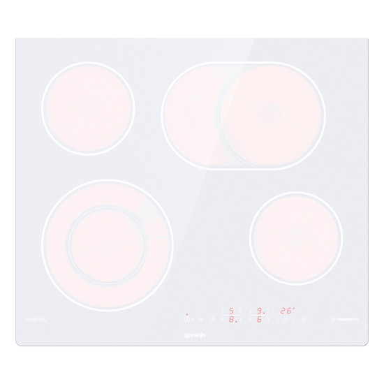 Gorenje ECT643SYW beépíthető fehér Simplicity főzőlap, 60x52x5.4 cm