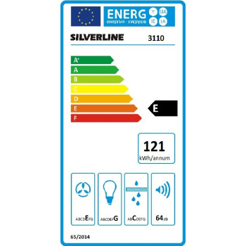 SILVERLINE 3110 MIDNIGHT 90cm INOX fali kürtös elszívó edzett sík üvegernyővel 3110.9.652.01