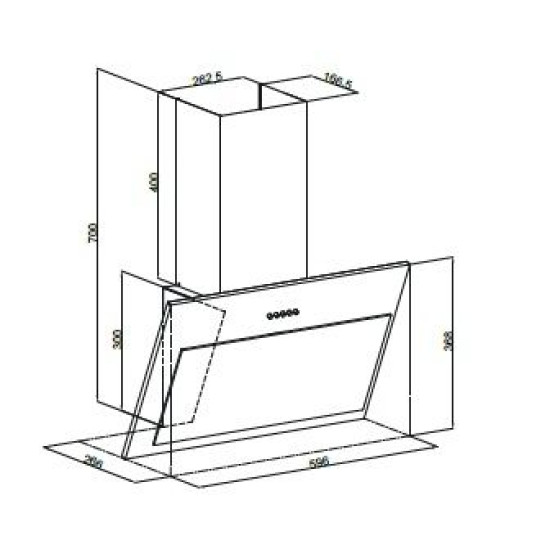 SILVERLINE 3460 KYRA 60cm fekete fali döntött edzett üveg páraelszívó 3460.6.652.02 fekete
