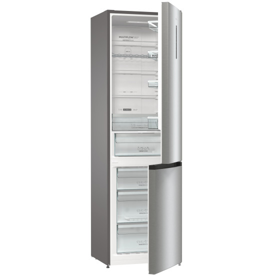Gorenje NRK6202AXL4 No Frost inox kombinált hűtőszekrény, 235/96L, 60x59.2x200 cm
