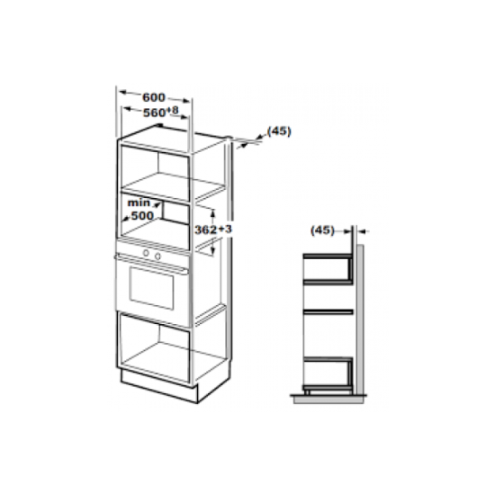 EVIDO COMFORT 45MX beépíthető mikrosütő inox CMC4DX.1