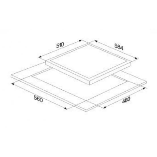 MPM MPM-60-GMG-08 beépíthető gáz főzőlap edzett üveglapon MPM60GMG08