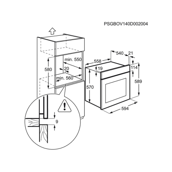 Electrolux EZA2400AOX beépíthető sütő