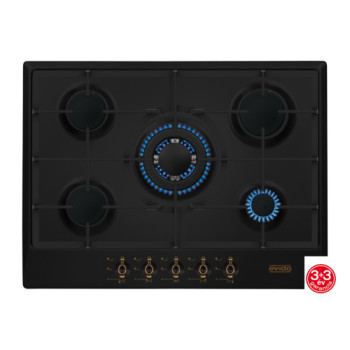 Evido RUSTIC-H70A 70cm antracit WOK gáz égős beépíthető főzőlap HGR70A.1