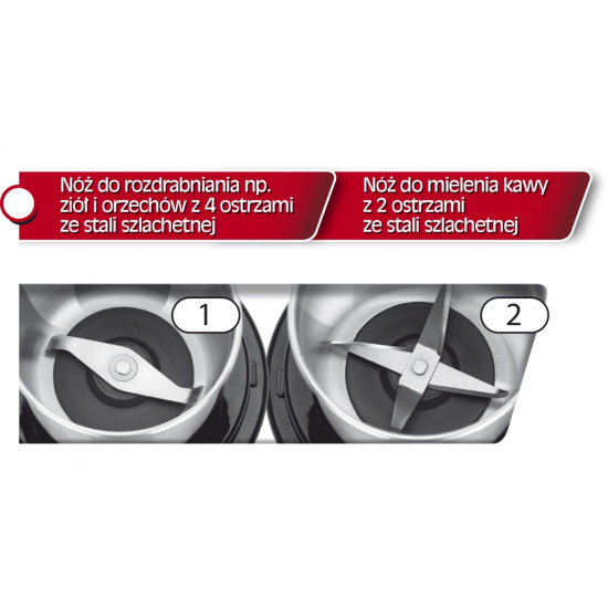 MPM MMK-06M kávé magvak növények darálására 2 tartály inox MMK06M