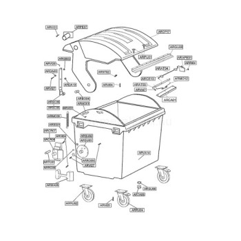 műanyag konténer 1100 literes zöld
