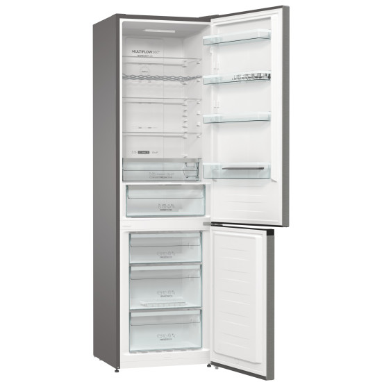 Gorenje NRK6202AXL4 No Frost inox kombinált hűtőszekrény, 235/96L, 60x59.2x200 cm