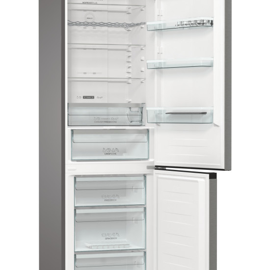 Gorenje NRK6202AXL4 No Frost inox kombinált hűtőszekrény, 235/96L, 60x59.2x200 cm