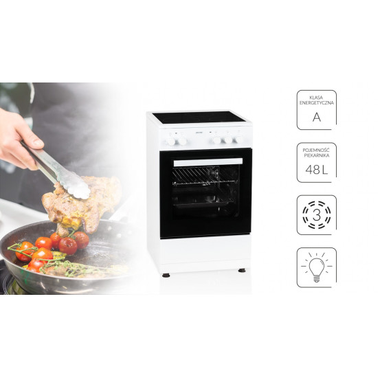 MPM MPM-53-KEC-30 kerámialapos tűzhely 55cm mélység! MPM53KEC30