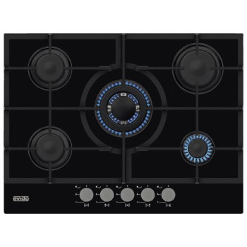 EVIDO MURANO 70B  HGM7WB.1 üveg-gáz 5 GÁZÉGŐS beépíthető ÜVEG GÁZ főzőlap