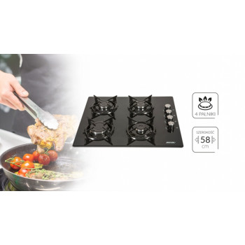 MPM MPM-60-GMG-08 beépíthető gáz főzőlap edzett üveglapon MPM60GMG08