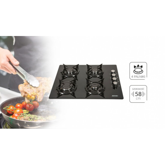 MPM MPM-60-GMG-08 beépíthető gáz főzőlap edzett üveglapon MPM60GMG08