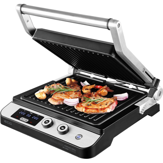 ECG KG 1000 gourmet kontaktgrill KG1000 2 független termosztáttal