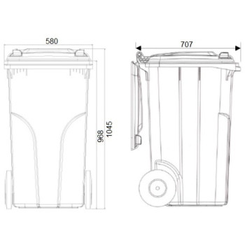 Kuka 120l sárga kerekes hulladék tároló