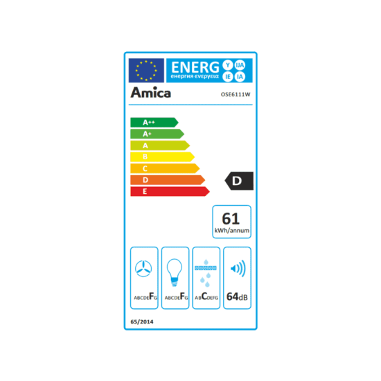 Amica OSE6111W fehér hagyományos 60cm elszívó