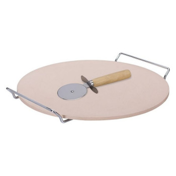 MPM SKP-1 pizzakő pizza sütőkő és szeletelő készlet 33cm