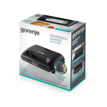 Gorenje SM701GCB mini grill szendvicssütő bordázott sütőfelülettel