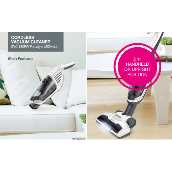 Gorenje SVC180FW álló porszívó, 120W, fehér szín 