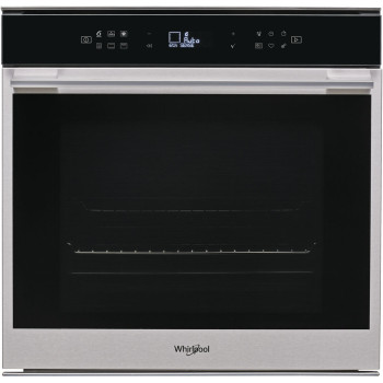 Whirlpool W7 OM4 4S1 P pirolitikus beépíthető sütő inox szegély, fekete full üveg,