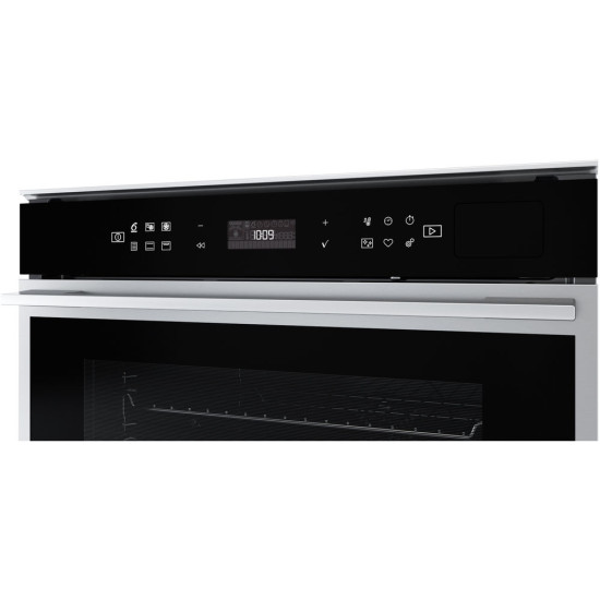 Whirlpool W7 OM4 4S1 P pirolitikus beépíthető sütő inox szegély, fekete full üveg,