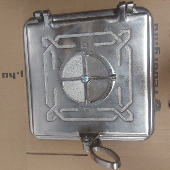 Cserépkályha tüzelőajtó nikkelezett