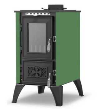 Hunor 806 Iglo kályha, zöld, 10.6kW, Öntöttvas tűztér