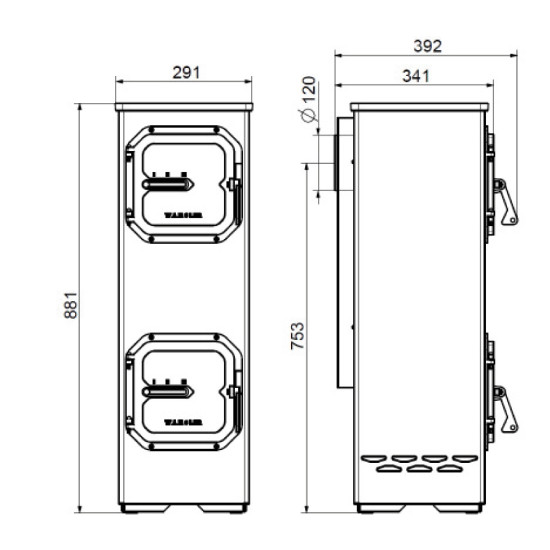 Wamsler Denver kályha fekete