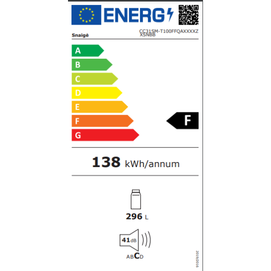 Snaigé Professional CC31SM-T100 GASTRO hűtőszekrény 310l, 163X60X65cm, HŐMÉRSÉKLETTARTOMÁNY: 0 ÉS +8 °C