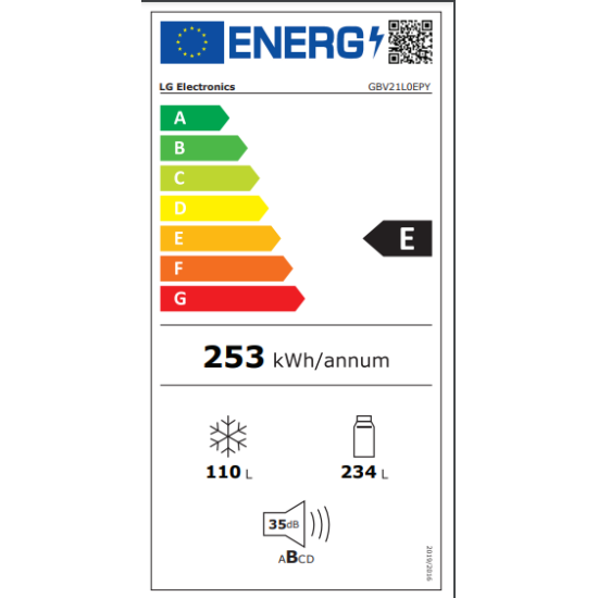 LG GBV21L0ESW No Frost alulfagyasztós kombinált hűtőszekrény, fehér DoorCooling+™ Inverter kompresszor 186x59,5X68,2cm