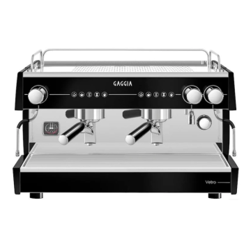 Gaggia LA Vetro 2 karos professzionális kávéfőző, fekete, automatikus fejtisztítási programmal, megvilágított munkaterülettel