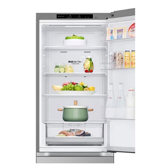 LG GBV21L0EPY No Frost alulfagyasztós kombinált hűtő, hamvas matt ezüst, DoorCooling+™ Inverter kompresszor 186x59,5X68,2cm