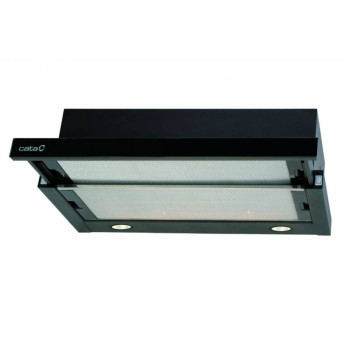 Cata TF-2003/600 GBK/B  LED BLACK GLASS 60cm fekete beépíthető kihúzható konyhai elszívó 600m3