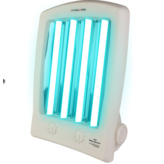 KALORIK TKG GB 1004B MINI SZOLÁRIUM fehér, egyedi kialakítás 4 UVA csővel, Németországban gyártva