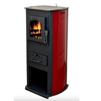 Warnex TERMO KLASIK LUX 6,5kW piros kandalló teje megerősített fémlemezből készült színes oldal