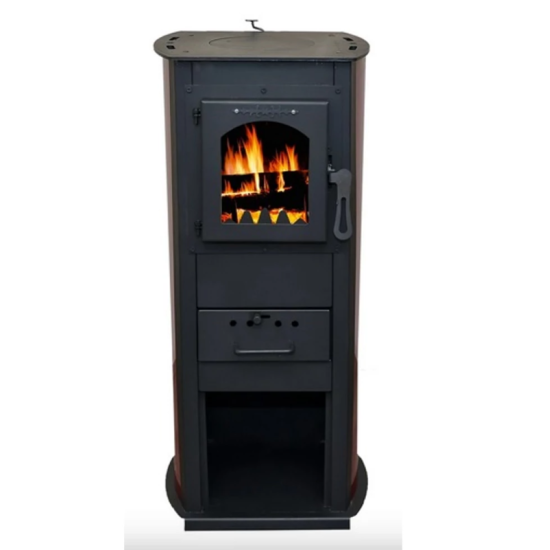 Warnex TERMO KLASIK LUX 6,5kW piros kandalló teje megerősített fémlemezből készült színes oldal