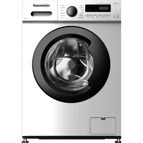 Hausmeister HM2603 keskeny elöltöltős mosógép, MAGYAR kezelőpanellel, digitális kijelző, INVERTER MOTOR 41cm mély, 59.5x41x85cm 