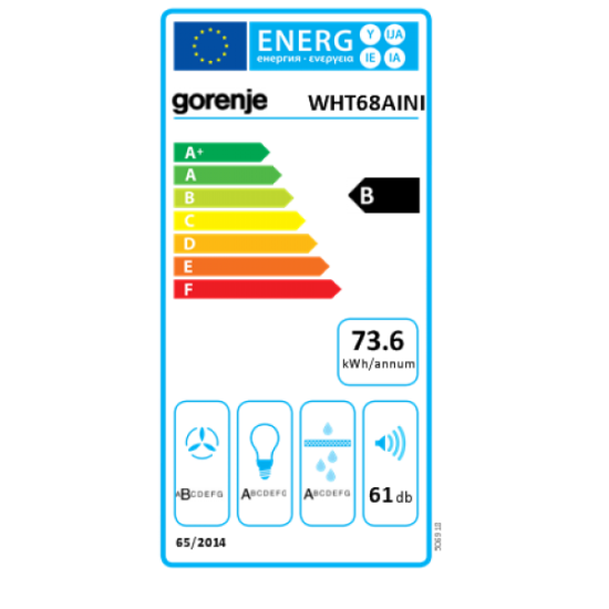 Gorenje WHT68AINI önálló falra szerelhető páraelszívó