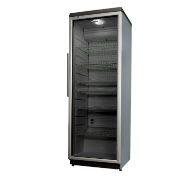 Whirlpool ADN 203/1-S szürke üvegajtós hűtőszekrény aluminium ajtókerettel, 60x60x173 cm, 320 liter