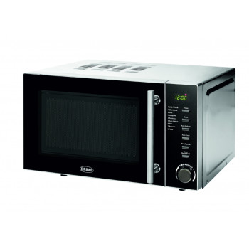 Bravo Nero B-4639 mikrohullámú sütő, 20 l rozsdamentes kivitel fekete előlap, digitális óra 