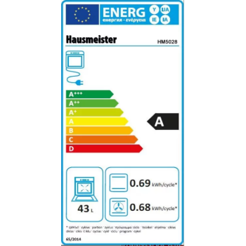Hausmeister HM5028 kerámialapos tűzhely, 43L, 50x63x85.5 cm 